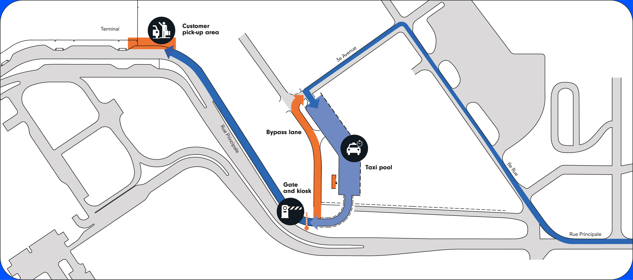 Map of the taxi pool